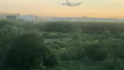 A380 touchdown at London-Heathrow Airport