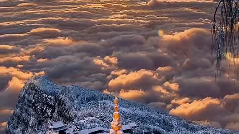 sunset view over clouds ☁️☁️
