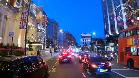 Night London Penny-Farthing Ride from Kensington to Trafalgar via Piccadilly Circus