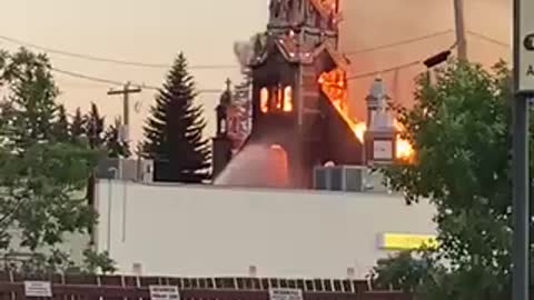 Churches burned down in Canada