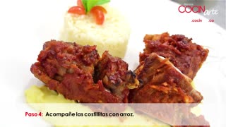 Receta Cocinarte: Costillitas de cerdo en salsa BBQ