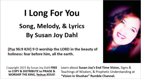 I Long For You By Susan Joy Dahl Worship Song Video