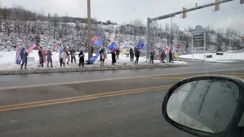 Protesters in bidens home town
