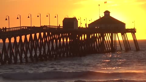 Imperial Beach Pier Sunset - Time Lapse