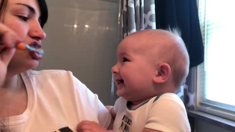 Mom's Hiccups Causes Fit of Baby Giggling