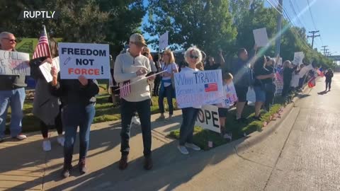 USA: Southwest Airlines employees protest vaccine mandate in Dallas - 18.10.2021