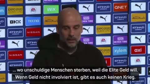Manchester City manager Pep Guardiola about the Ukraine situation