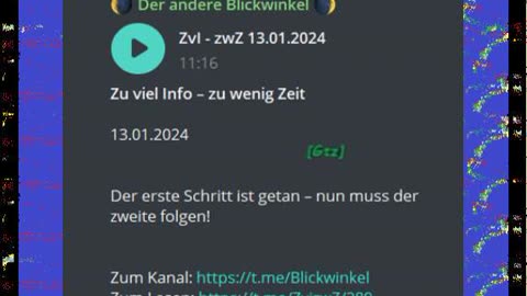 Zu viel Info – zu wenig Zeit 13.o1.2024 Der erste Schritt ist getan – nun muss der zweite folgen!