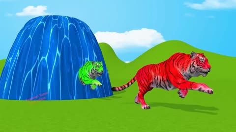 Paint & Animals Duck ,Gorilla , Lion , Elephant, Fountain Crossing Turtle Cartoon Game , Part 7