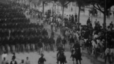 General Lee's Procession, Havana (1899 Original Black & White Film)