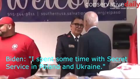 Best Biden gaffe EVER. Mistakes Salvation Army for Secret Service!