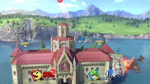 Pac-Man vs Mega Man on Princess Peach's Castle (Super Smash Bros Ultimate)