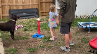 Four-Year-Old Misses Tee and Hits Dad