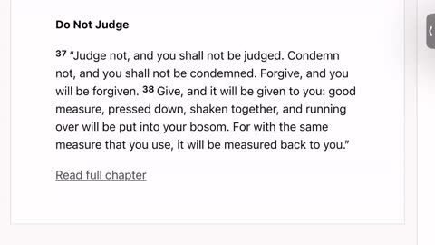 Morning Devotional and Study “Judge Not (Luke 6:37-38).