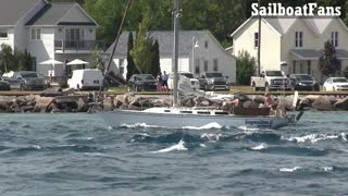 RAPSCALLION II Sailboat Light Cruise Under Bluewater Bridges In Sarnia