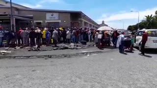 Gugulethu esidents queuing outside SASSA