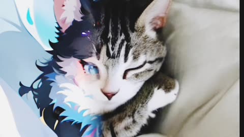 Cat cute sleeping video generator by Ai 😍😍 #cat #Ai #rumble #shorts #viral #trending