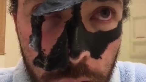 Guy Grunts And Screams In Pain While Removing Peeling Mask Off His Face