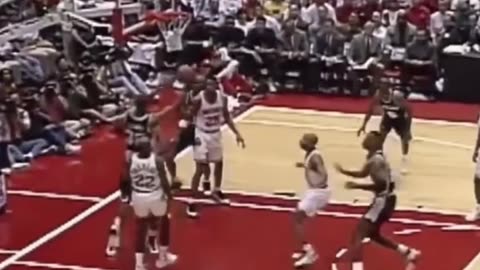 Hakeem Olajuwon demonstrates his immaculate footsteps in the NBA basketball game