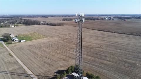 Fly by of local cell tower - Bowling Green Kentucky Warren County