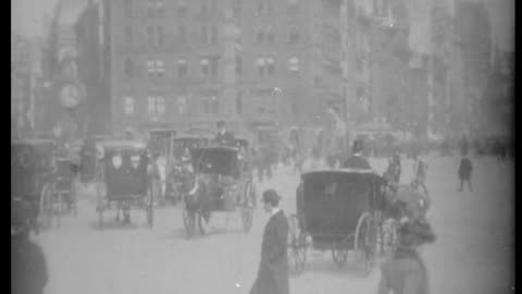 Madison Square, New York (1902 Original Black & White Film)
