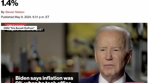 BIDEN CLAIMS INFLATION WAS 9% WHEN HE CAME INTO OFFICE IT WAS 1.4% WHEN TRUMP LEFT OFFICE!