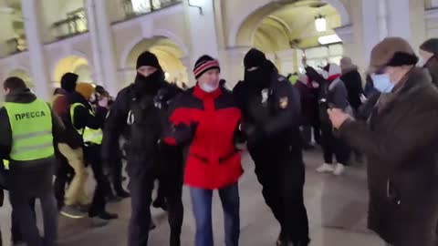 Anti-War Protest in Putin's Hometown of St. Petersburg