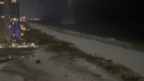 Water Spout Climbs onto Land and Dissipates