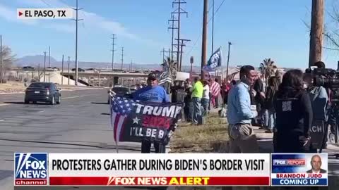 "IMPEACH 46" - HUNDREDS OF PROTESTERS Greet Joe Biden in El Paso In His First Visit to Open Border