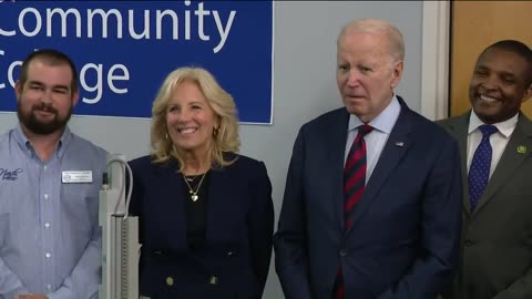 Biden appears very confused at the demonstration happening in front of him