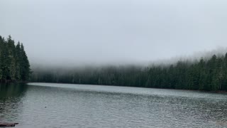 Oregon – Mount Hood National Forest – Blanket of Fog around Lower Twin Lake – 4K