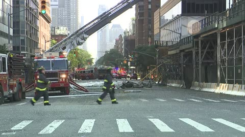 Five people suffer minor injuries after NYC crane collapse