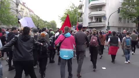 Berlin / Germany - Thousands join 'Revolutionary May Day' demonstration - 01.05.2023