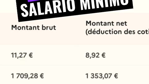 1700€ lordi al mese è il salario minimo in Francia a 11,27 euro lordi e 8,92 euro netti L'ORA nel 2023 per una settimana lavorativa di 35 ore DOCUMENTARIO tutti gli Stati in Europa tranne Italia,Austria lo hanno per legge ..se no è sfruttamento