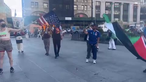 BREAKING: George Soros funded protesters are now burning the American flag.