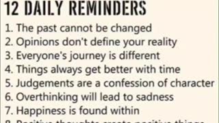 12 Daily Reminders