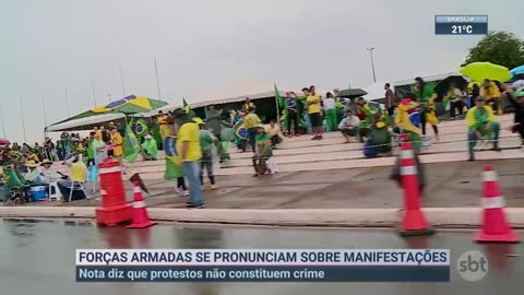 Forças Armadas condenam excessos em manifestações _ SBT Brasil (11_11_22)