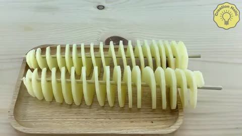 How To Make A Spiral Potato Cutter || DIY Spring Potato Machine Creation