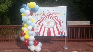 Carnival Themed 1st Birthday Balloon Banner
