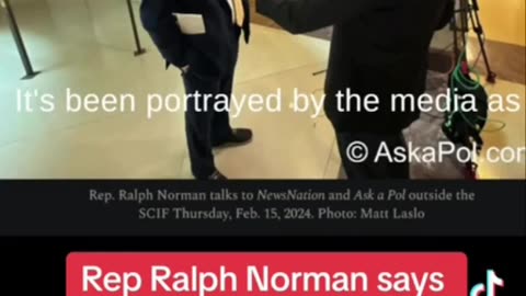 Rep Ralph Norman spilling the beans🫘 after a SciFi meeting 2/15/24 🛸👽