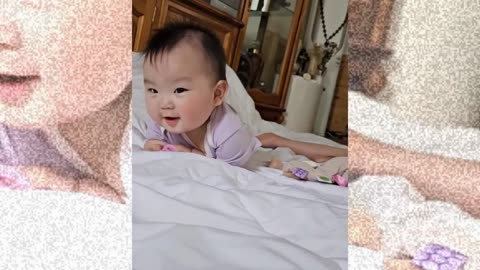 Cute Baby On The Bed
