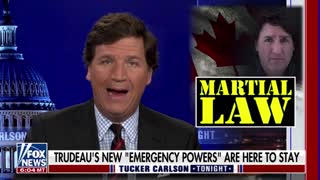 Tucker Carlson slams Trudeau for cracking down on unarmed protestors and then keeping his emergency powers