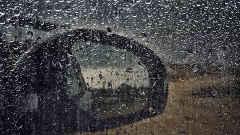 Relax Library: Video 22.Stopped the car to listen to the pouring rain. Relaxing videos and sounds