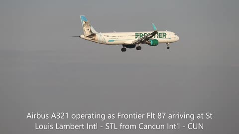 Frontier Flt 87 arriving at St Louis Lambert Intl - STL
