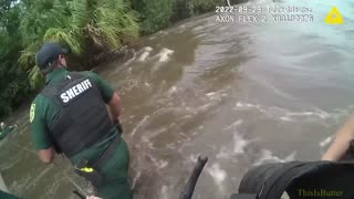 Orange County deputies rescue woman from rushing floodwaters