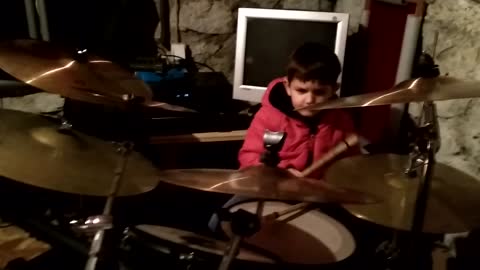 4 Year Old Drummer Mihail plays(Bruno Mars drum cover) 24 K Magic