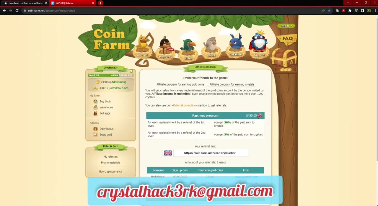 Not enough Crystal to order Payoff HackMe v12 coin farm