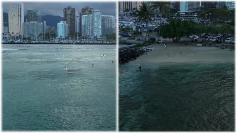 Split-screen example at the Ala Wai