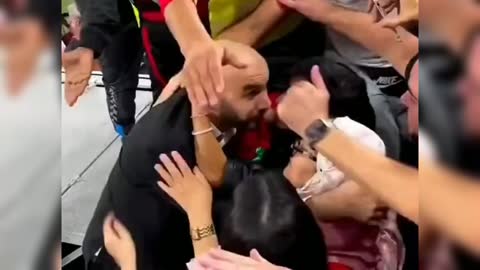 the moment of emotion when the morocco coach met his mother