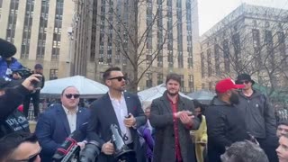 Jack Posobiec to the crowd of supporters and the media vultures “They can